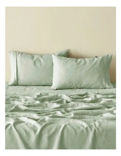 European Flax Linen Standard Pillowcase Twin Pack in Willow Green