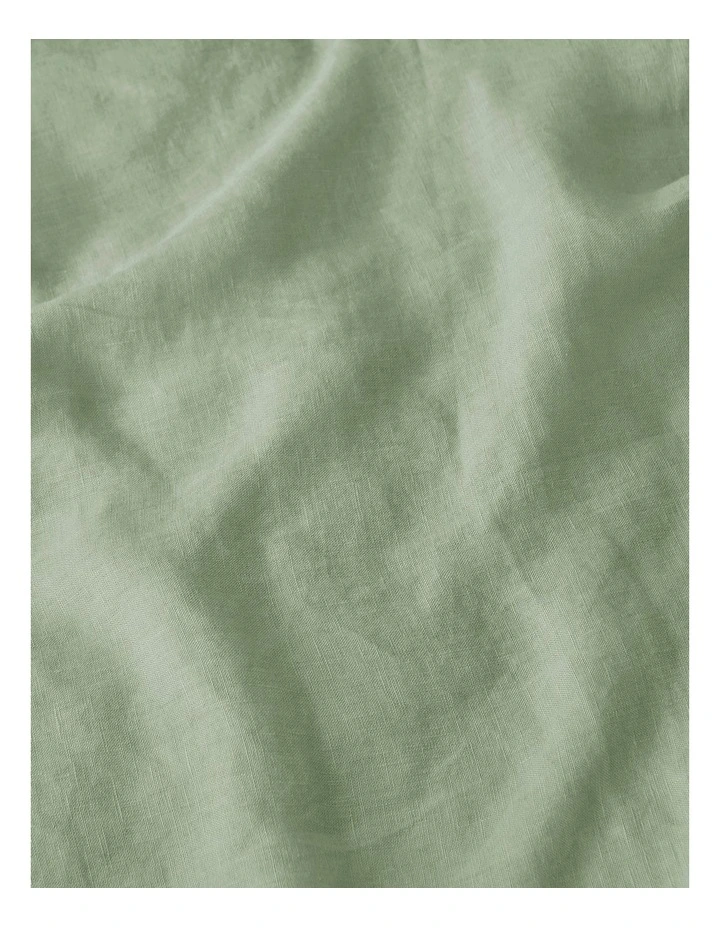European Flax Linen Standard Pillowcase Twin Pack in Willow Green image 3