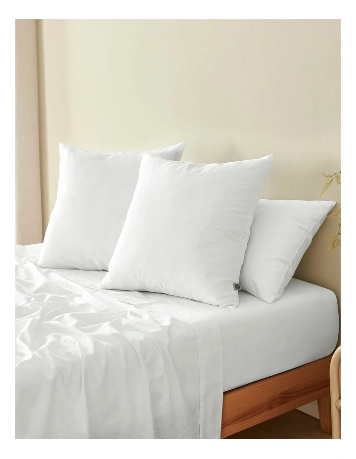 European Flax Linen Euro Pillowcase Twin Pack in White image 1