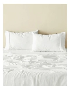 European Flax Linen Standard Pillowcase Twin Pack in White