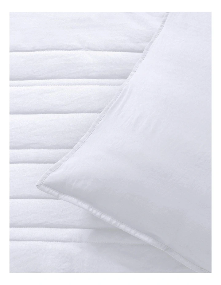 Microfibre Stripe Quilted European Pillowcase Twin Pack in White image 2