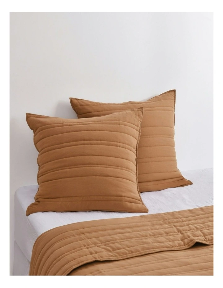 Superfine Washed Microfibre European Pillowcase Twin Pack in Rust image 1