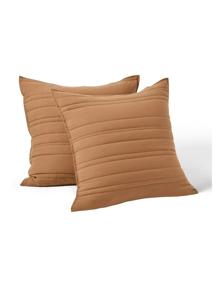 Superfine Washed Microfibre European Pillowcase Twin Pack in Rust image 3