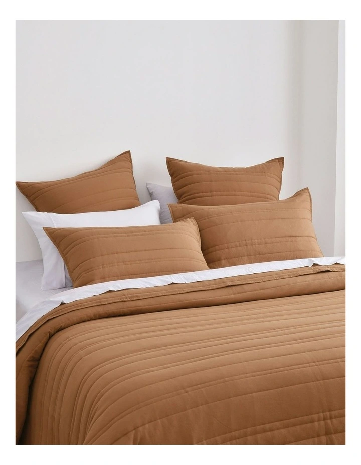 Superfine Washed Microfibre European Pillowcase Twin Pack in Rust image 4