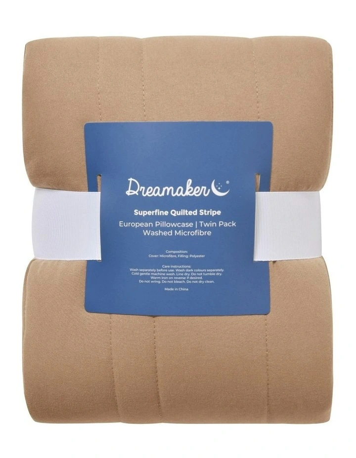 Superfine Washed Microfibre European Pillowcase Twin Pack in Rust image 6