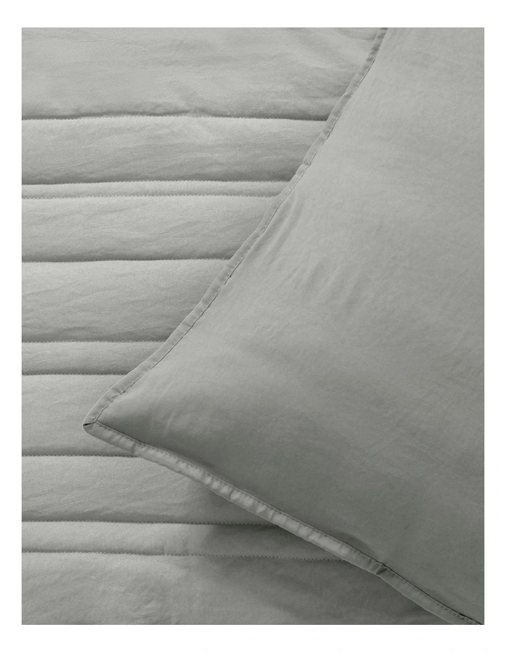 Superfine Washed Microfibre European Pillowcase Twin Pack in Dove Grey image 2