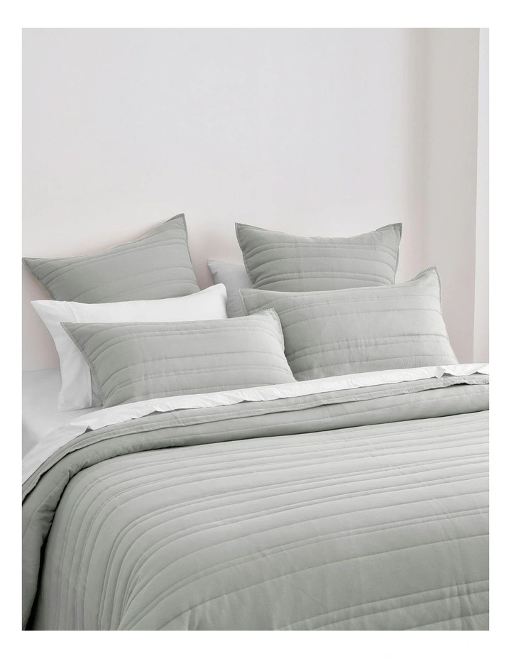 Superfine Washed Microfibre European Pillowcase Twin Pack in Dove Grey image 4