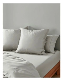 400TC Bamboo Sateen Tailored European Pillowcase Twin Pack in Dove Grey