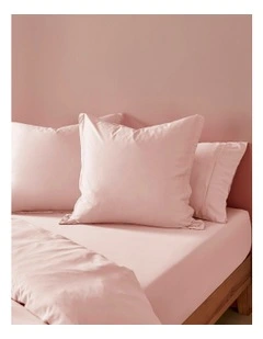 400TC Bamboo Sateen Tailored European Pillowcase Twin Pack in Blush Pink