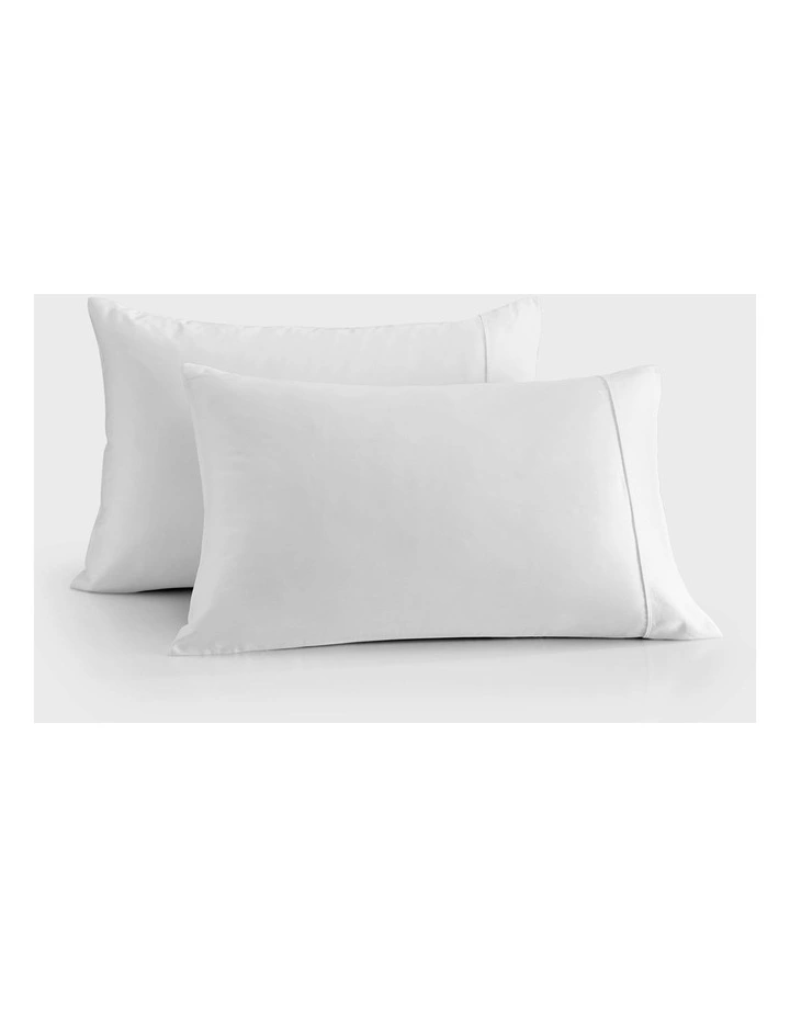 400TC Bamboo Sateen Standard Pillowcase Twin Pack in White image 2