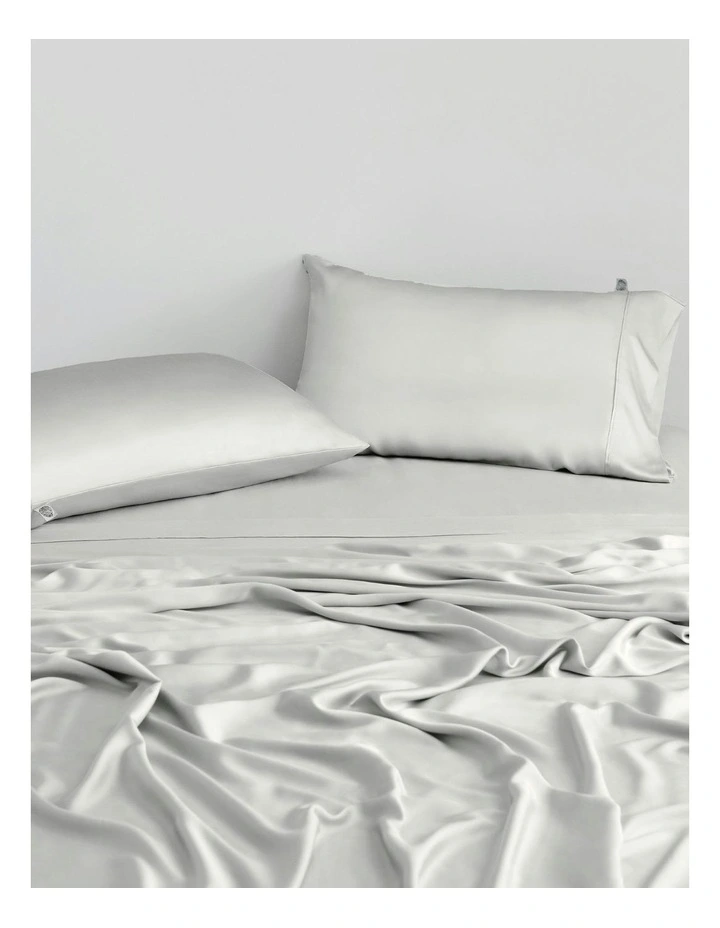 400TC Bamboo Sateen Standard Pillowcase Twin Pack in Dove Grey image 1