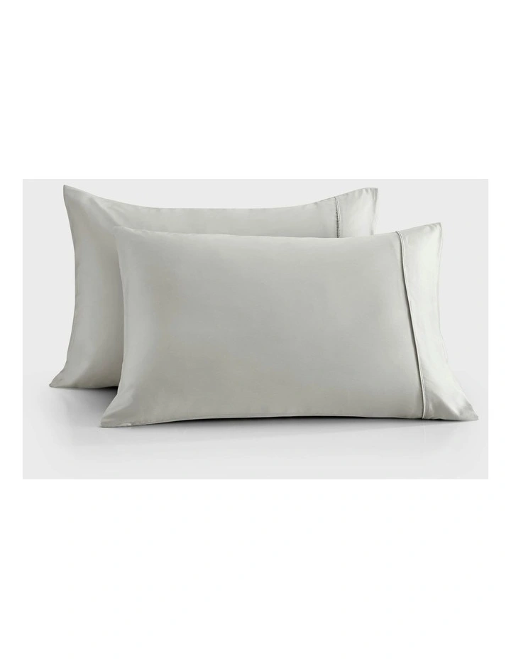 400TC Bamboo Sateen Standard Pillowcase Twin Pack in Dove Grey image 2