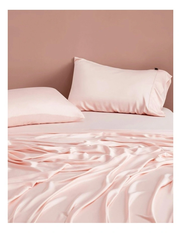 400TC Bamboo Sateen Standard Pillowcase Twin Pack in Blush Pink image 1