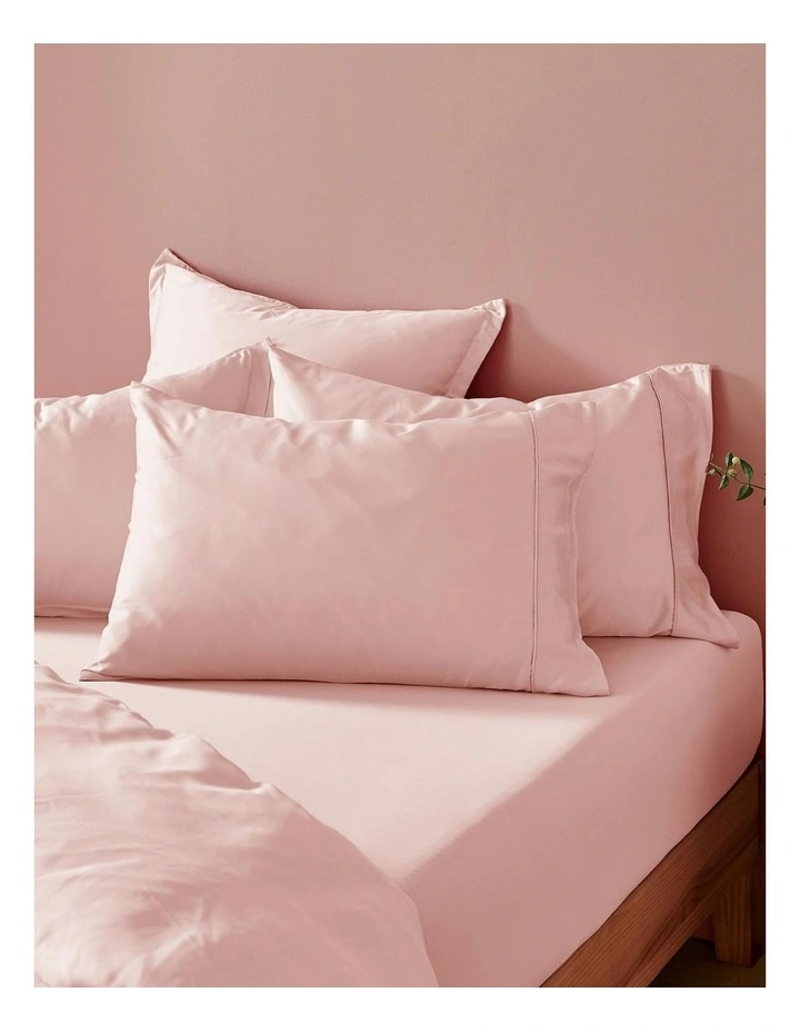 400TC Bamboo Sateen Standard Pillowcase Twin Pack in Blush Pink image 4