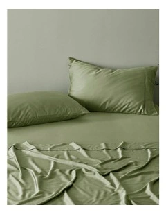 400TC Bamboo Sateen Standard Pillowcase Twin Pack in Eucalyptus