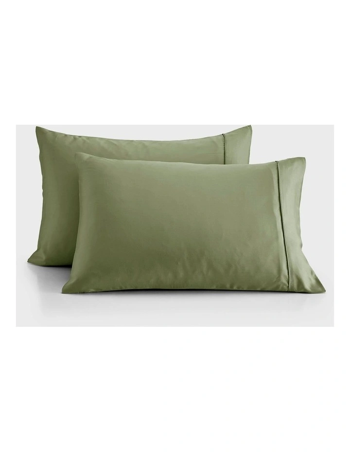 400TC Bamboo Sateen Standard Pillowcase Twin Pack in Eucalyptus image 2