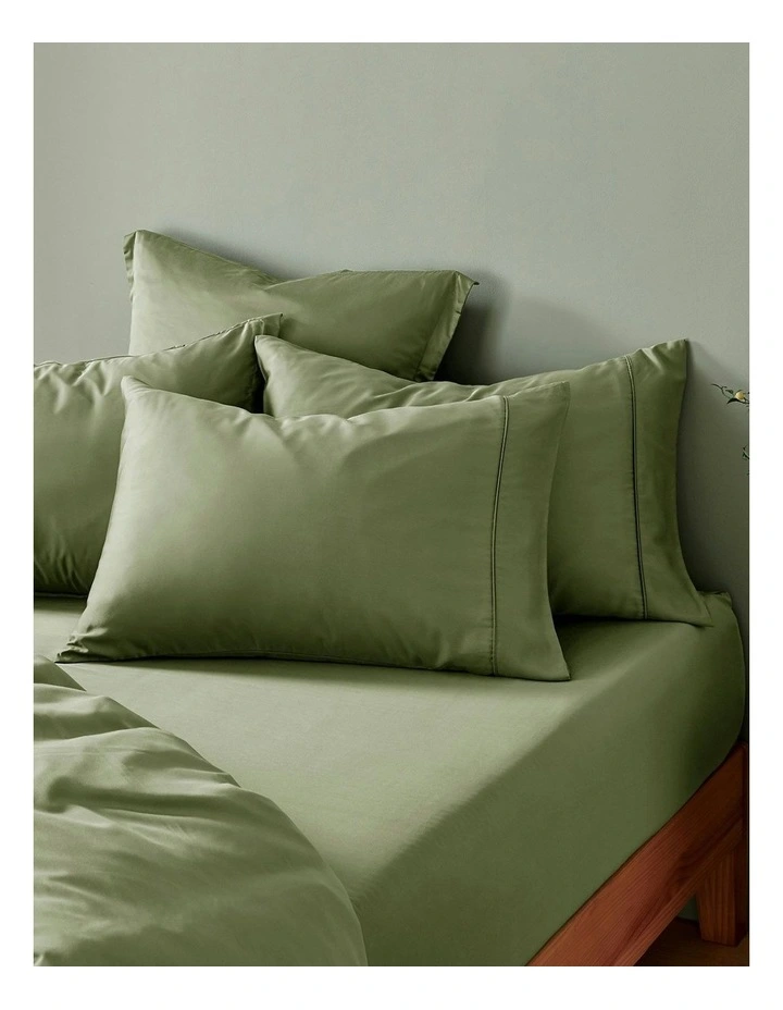 400TC Bamboo Sateen Standard Pillowcase Twin Pack in Eucalyptus image 4
