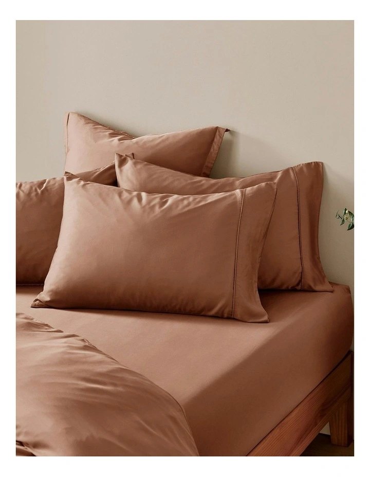 400TC Bamboo Sateen Standard Pillowcase Twin Pack in Earth image 4