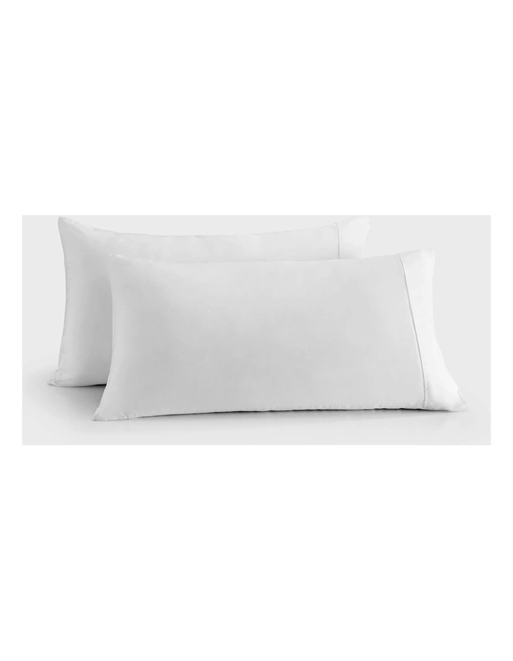 400TC Bamboo Sateen King Pillowcase Twin Pack in White image 2
