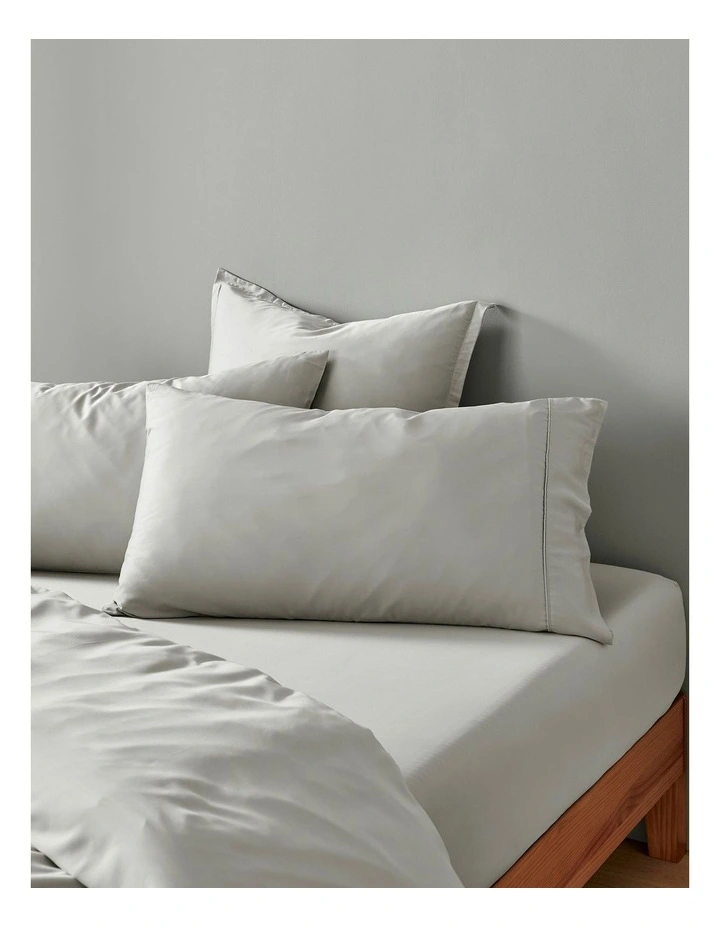 400TC Bamboo Sateen King Pillowcase Twin Pack in Dove Grey image 1