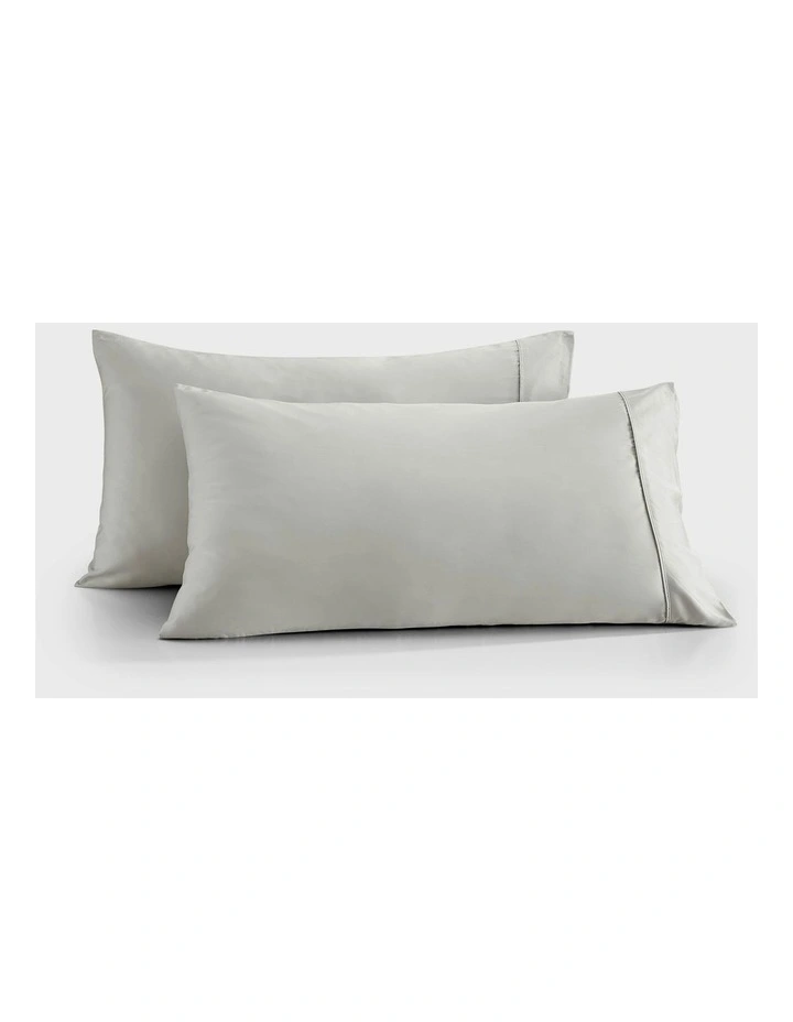 400TC Bamboo Sateen King Pillowcase Twin Pack in Dove Grey image 2