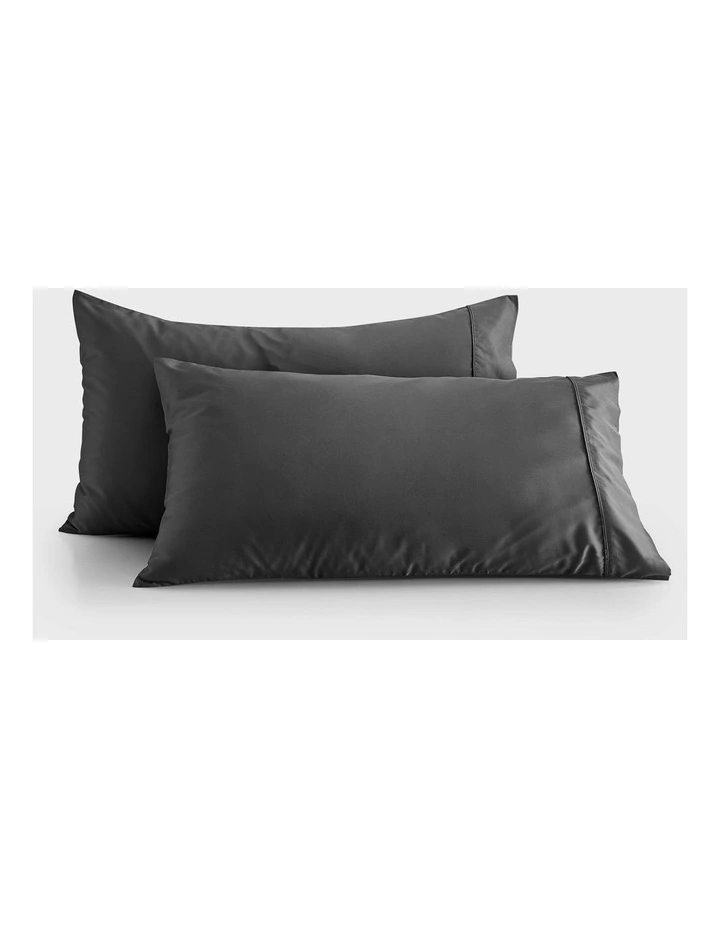 400TC Bamboo Sateen King Pillowcase Twin Pack in Charcoal image 2
