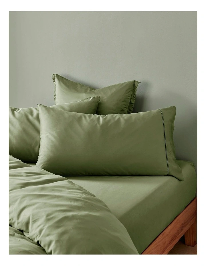 400TC Bamboo Sateen King Pillowcase Twin Pack in Eucalyptus image 1