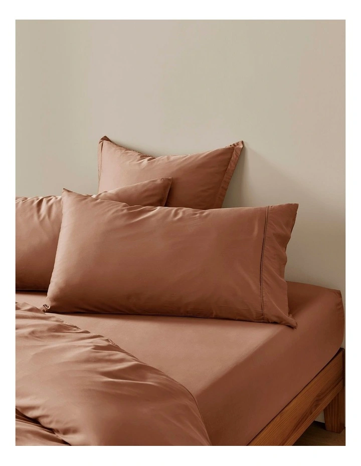 400TC Bamboo Sateen King Pillowcase Twin Pack in Earth image 1