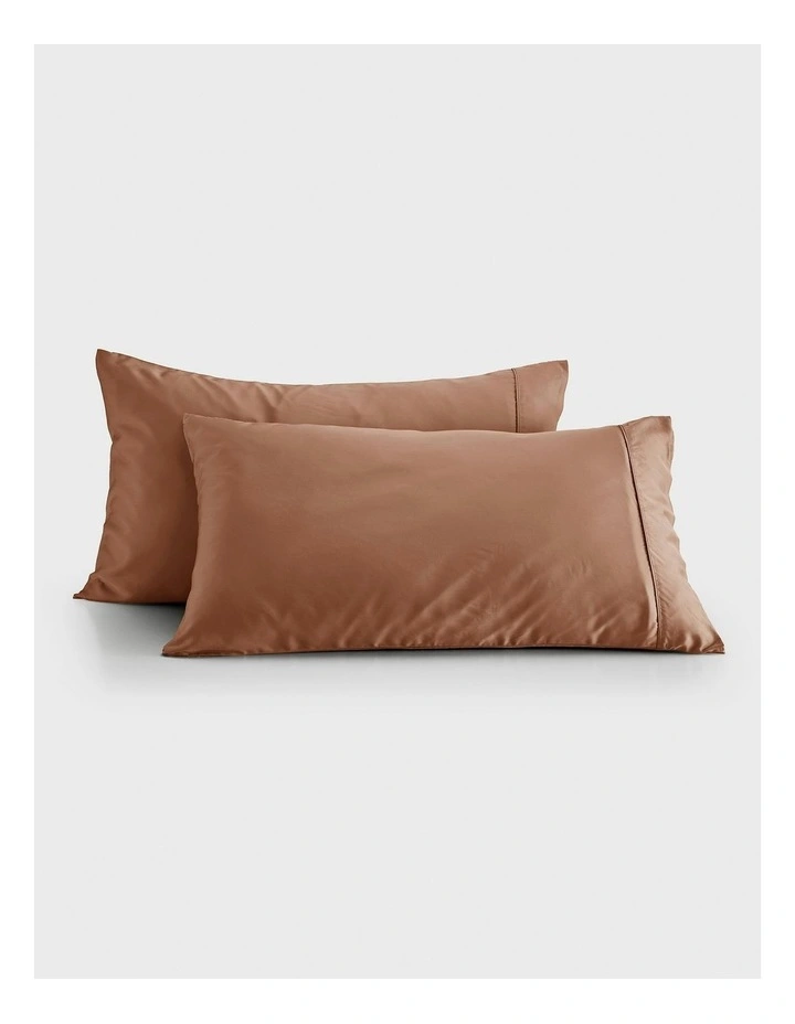 400TC Bamboo Sateen King Pillowcase Twin Pack in Earth image 2