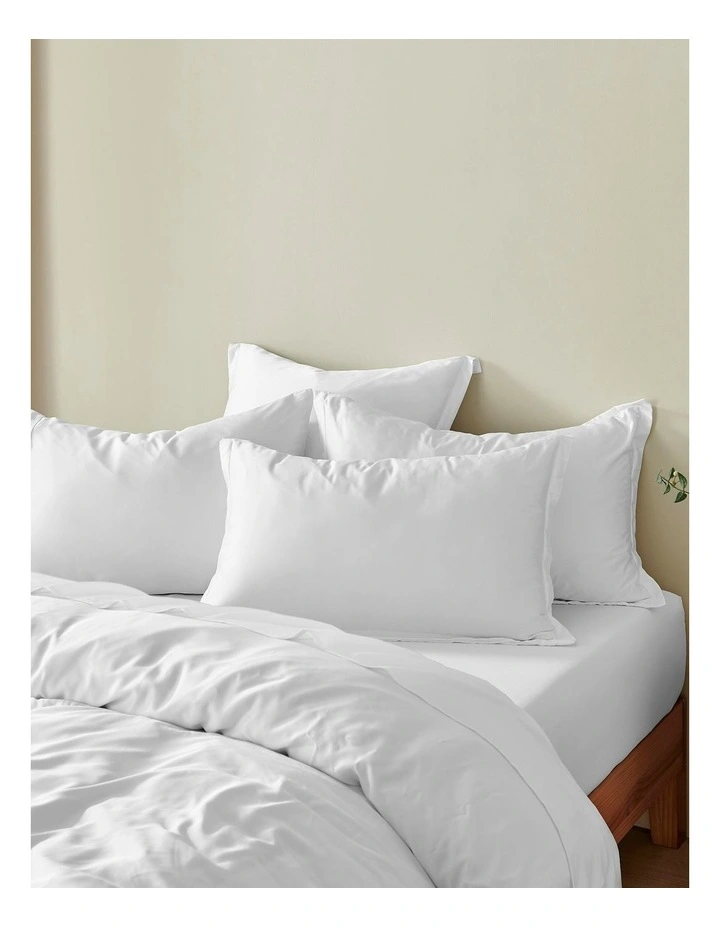 Bamboo Tailored Quilt Cover Set in White image 3