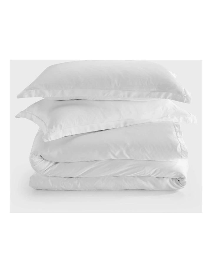 Bamboo Tailored Quilt Cover Set in White image 6