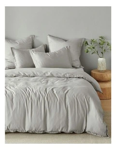 Bamboo Tailored Quilt Cover Set in Dove Grey