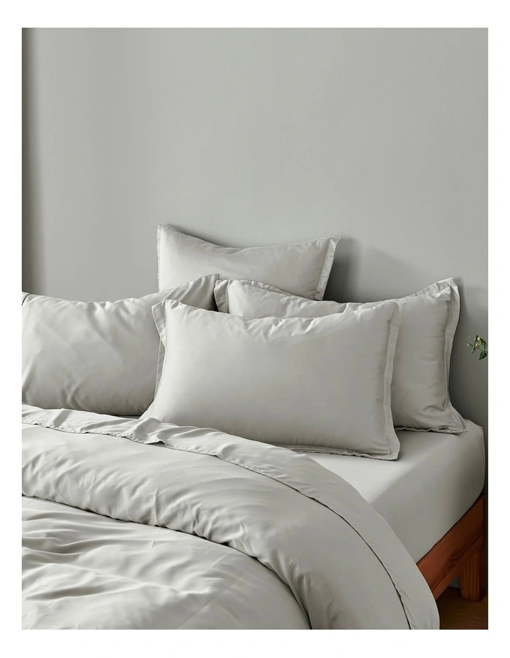 Bamboo Tailored Quilt Cover Set in Dove Grey image 3
