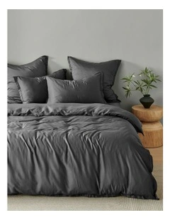 Bamboo Tailored Quilt Cover Set in Charcoal