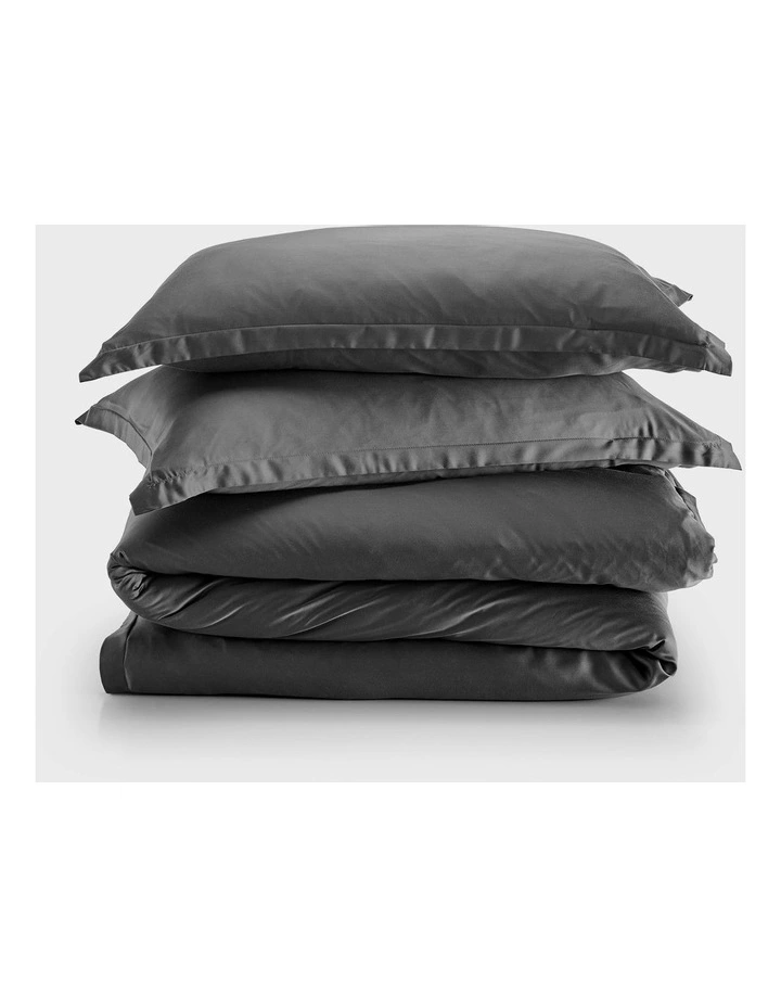Bamboo Tailored Quilt Cover Set in Charcoal image 5