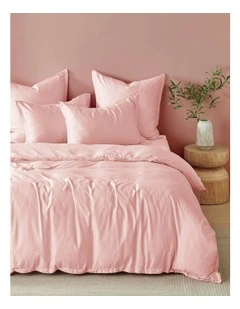 400TC Bamboo Sateen Tailored Quilt Cover Set in Blush Pink