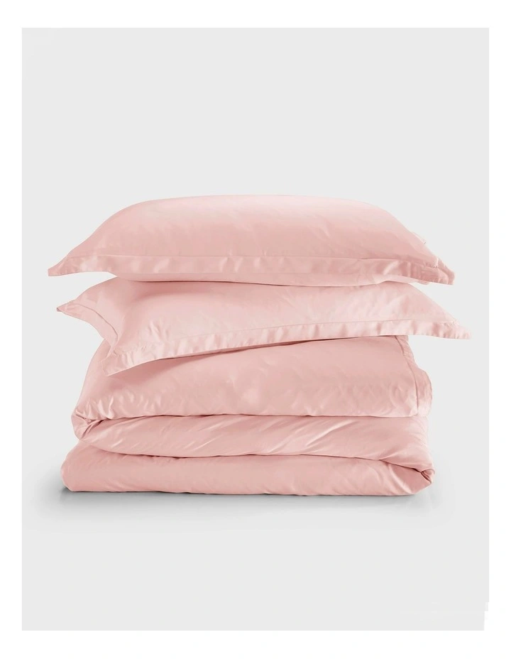 Bamboo Tailored Quilt Cover Set in Blush Pink image 6