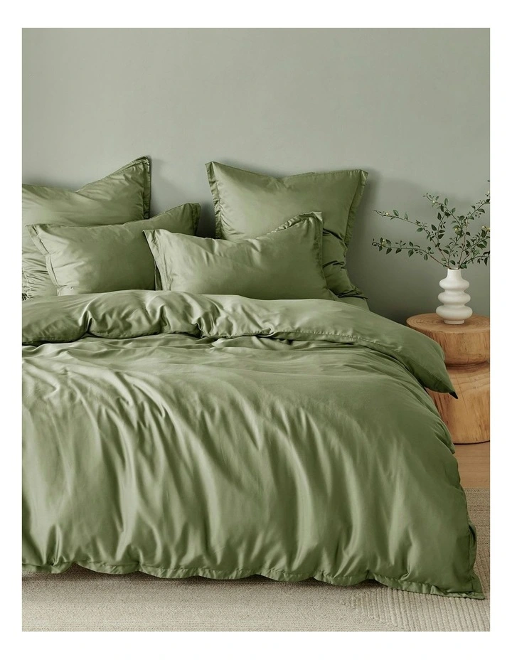 Bamboo Tailored Quilt Cover Set in Eucalyptus image 1