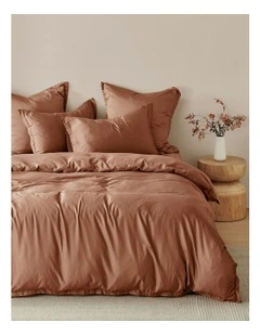 400TC Bamboo Sateen Tailored Quilt Cover Set in Earth