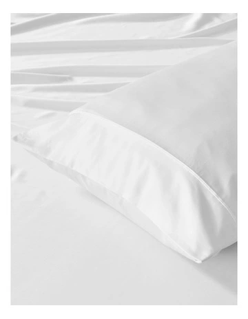 400TC Bamboo Sateen Fitted Sheet Set in White