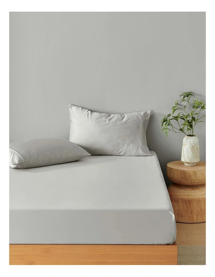 Bamboo Fitted Sheet Set in Dove Grey image 1