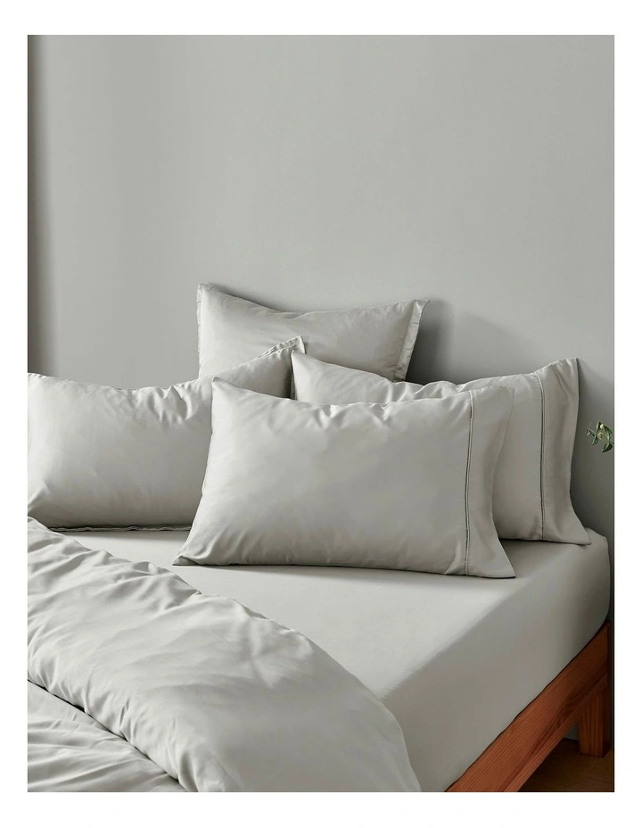 Bamboo Fitted Sheet Set in Dove Grey image 4