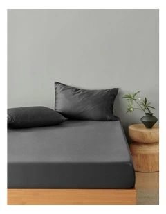 Bamboo Fitted Sheet Set in Charcoal