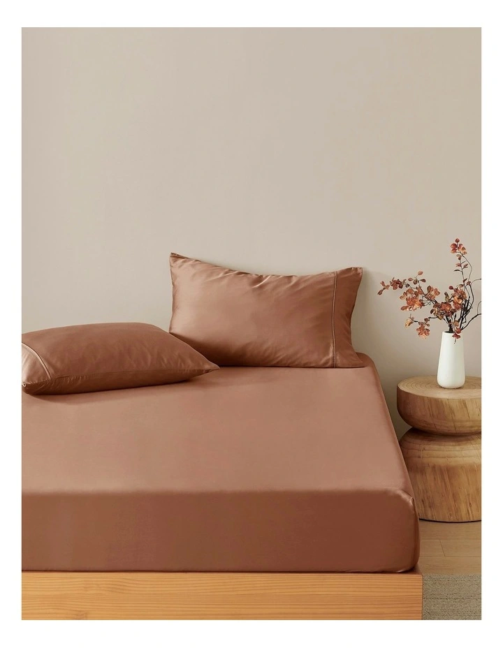 Bamboo Fitted Sheet Set in Earth image 1