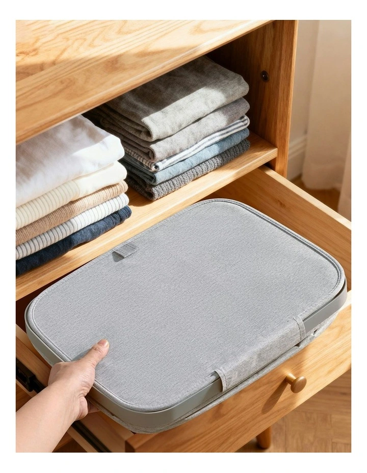 Voyager Laundry Hamper Faux Linen 42x32x67cm 60L in Grey image 5