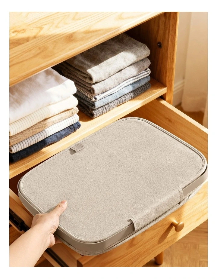 Voyager Laundry Hamper Faux Linen 42x32x67cm 60L in Natural image 5