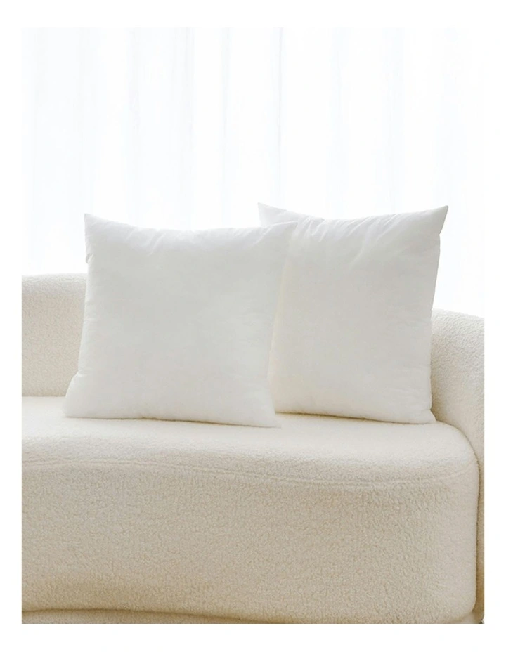 Square Cushion Insert Polyester Fill Twin Pack 45x45cm in White image 1
