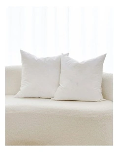 Square Cushion Insert Duck Feather Fill Twin Pack in White
