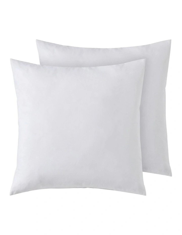 Square Cushion Insert Duck Feather Fill Twin Pack in White image 2