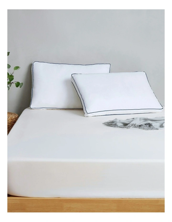 Sleep Form High And Soft Profile Pillow Twin Pack 48 x 73cm with 5cm Gusset in White image 1